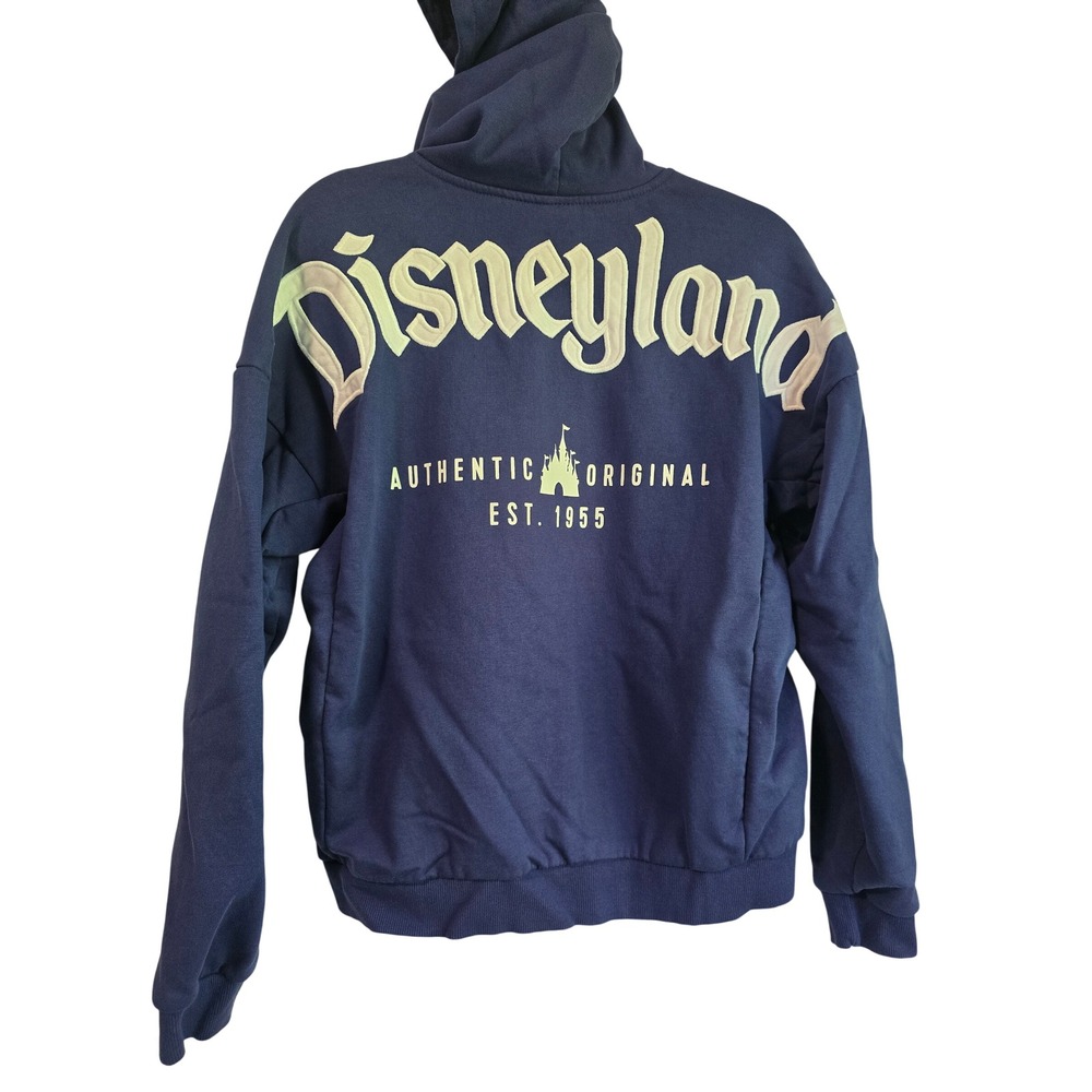 Disney Parks Disneyland Spirit‎ Jersey Zip Up Hoodie Navy Blue Small Est 1955
